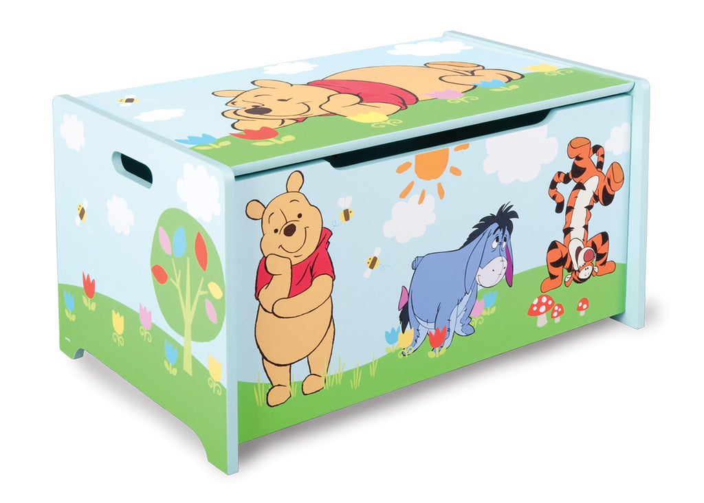 Delta Children Winnie The Pooh Wooden Toy Box, Left View a1a