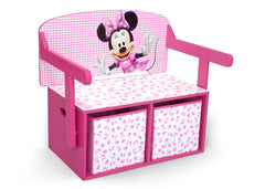 Delta Children Minnie Mouse 3-in-1 Storage Bench and Desk Right View Closed a2a