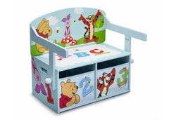 Delta Children Winnie the Pooh 3-in-1 Storage Bench and Desk Right View Closed a2a